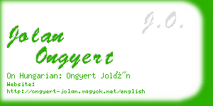 jolan ongyert business card